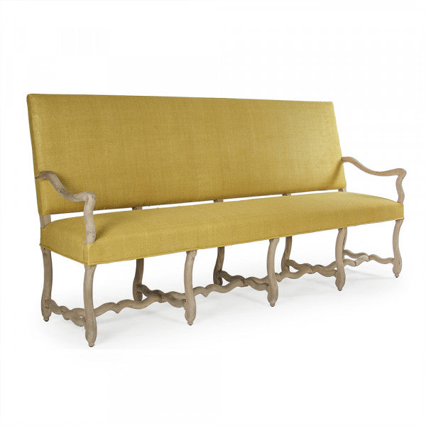 Zentique Veronike Bench Yellow Raw Silk