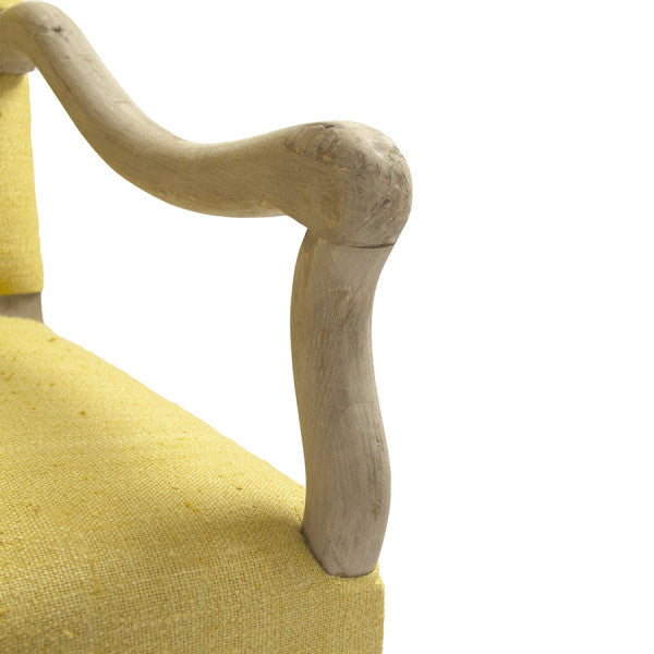 Zentique Veronike Bench Yellow Raw Silk