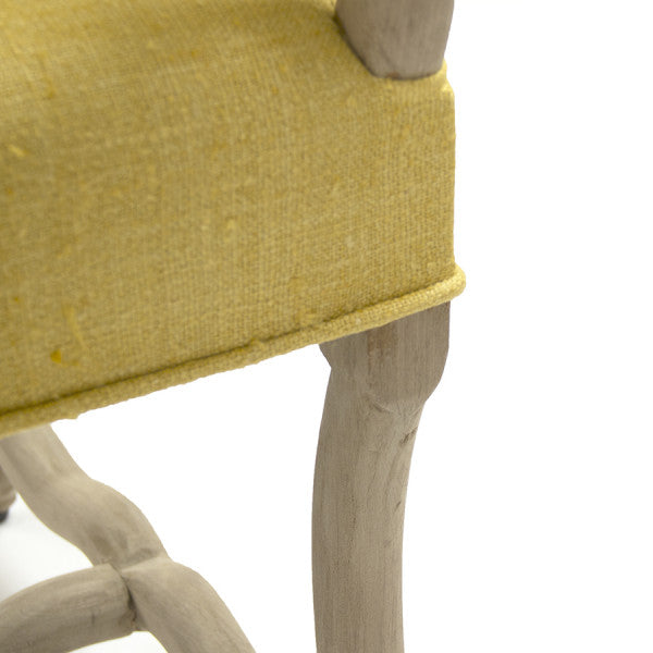 Zentique Veronike Bench Yellow Raw Silk