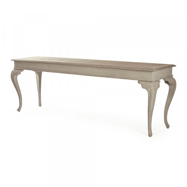 Zentique Jermone Console Natural Top, Grey Base