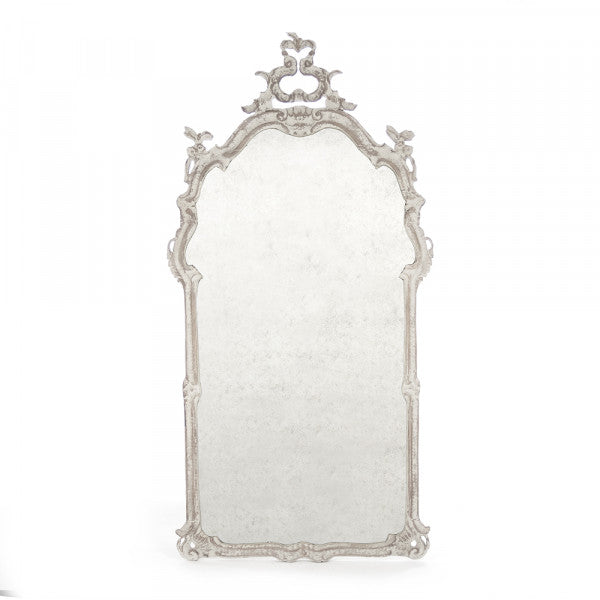Zentique Becky Mirror Distressed Off White