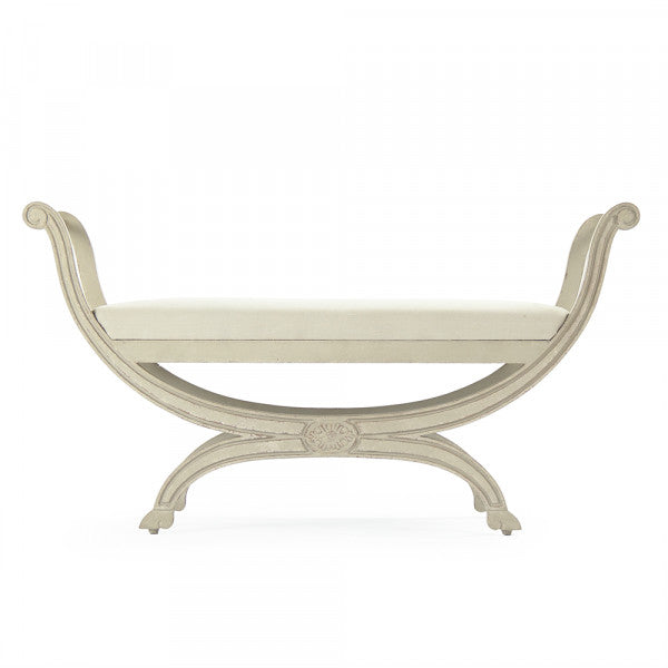 Zentique Beatrice Bench Off White Linen