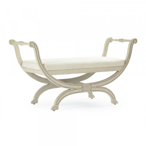 Zentique Beatrice Bench Off White Linen