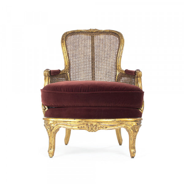 Zentique Aida Club Chair Red Wine Velvet