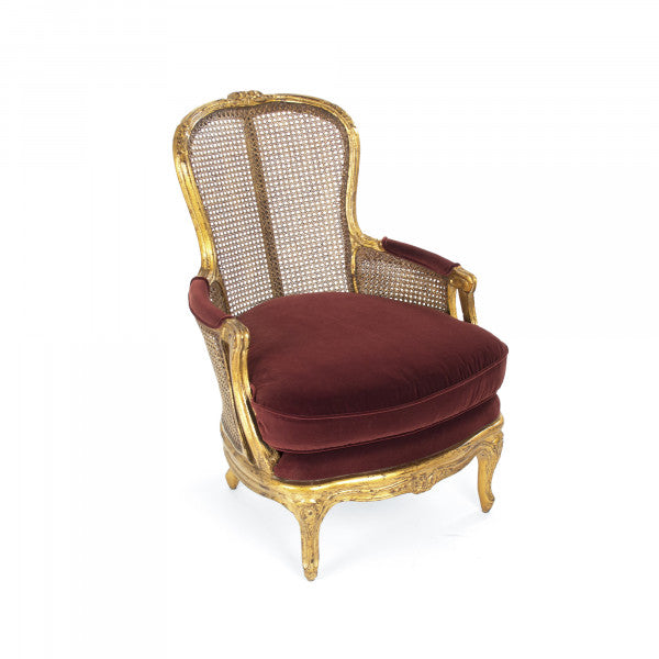 Zentique Aida Club Chair Red Wine Velvet