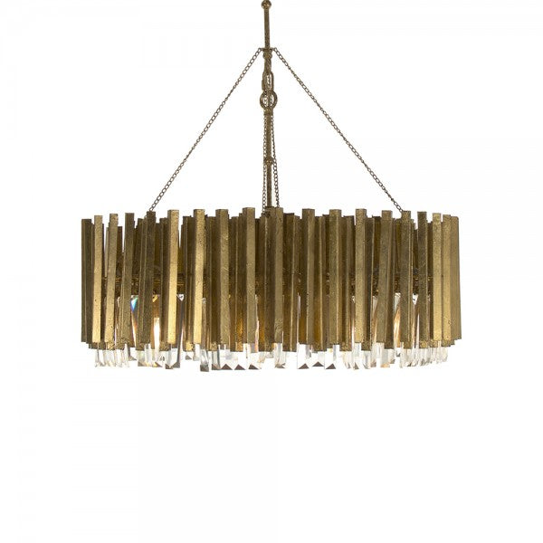 Zentique Crystal Tier Chandelier Gold Leaf