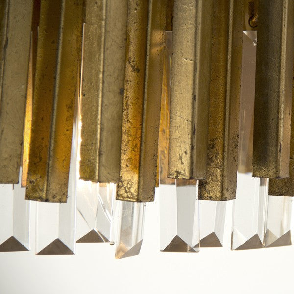 Zentique Crystal Tier Chandelier Gold Leaf