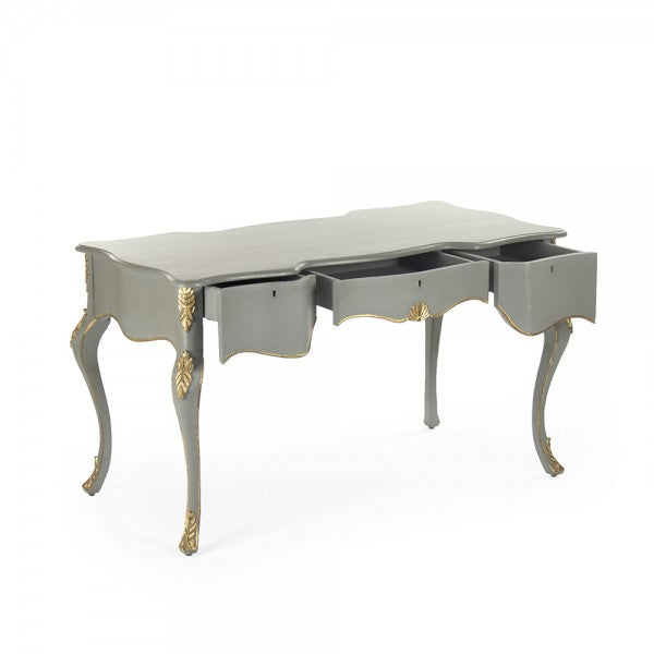 Zentique Bay Desk Grey/Green/Gold