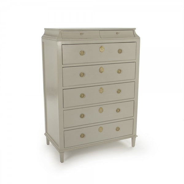 Zentique Anjelica Dresser Off White/Gold Leaf - Ivy Home Zentique Anjelica Dresser Off White/Gold Leaf - Ivy Home