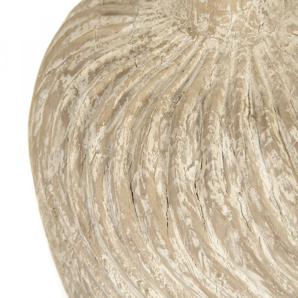 Zentique Julius Wooden Urn (Antique White) White Wash