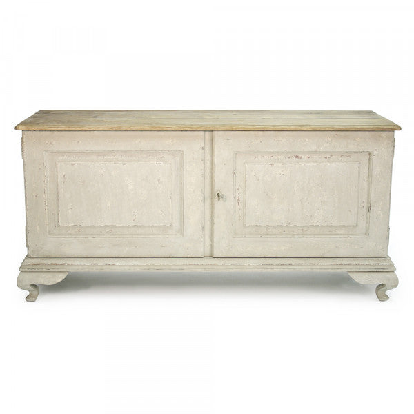 Zentique Hudson Buffet Natural Top, Distressed Taupe Base