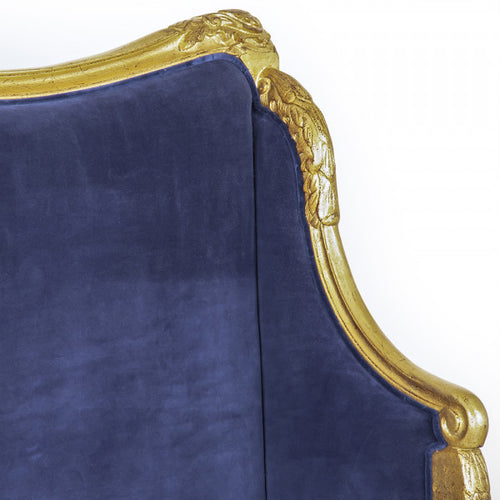 Zentique Georgia Queen Bed Blue Velvet