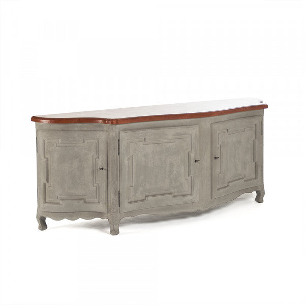 Zentique St Lovis Buffet Burnt Umber Top, Weathered Grey Base