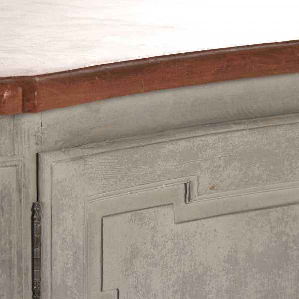 Zentique St Lovis Buffet Burnt Umber Top, Weathered Grey Base