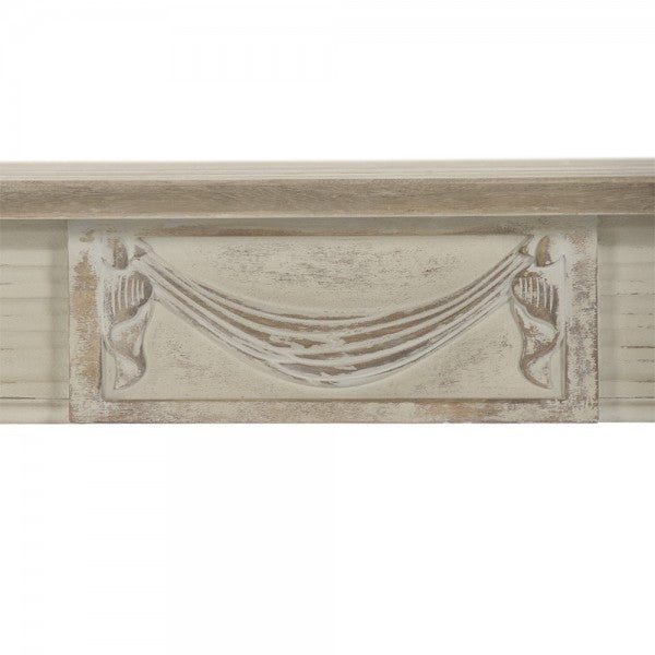 Zentique Bastian Dining Table Dry Natural Finish Top, Distressed Off White