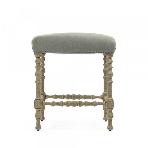 Zentique Giselle Bar Stool Dry Natural Birch, Seafoam Green Raw Silk