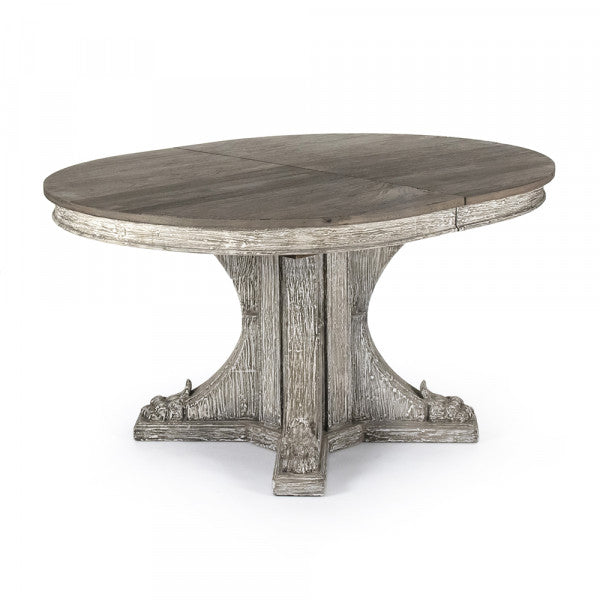 Zentique Terrell Dining Table Weathered Top, Distressed Grey Washed Based