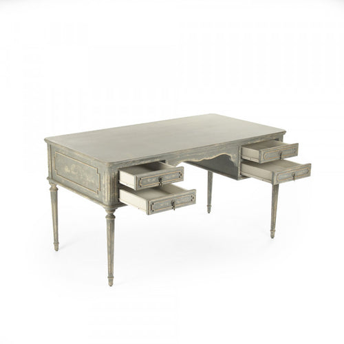 Zentique Canning Desk Distressed Grey/Cream