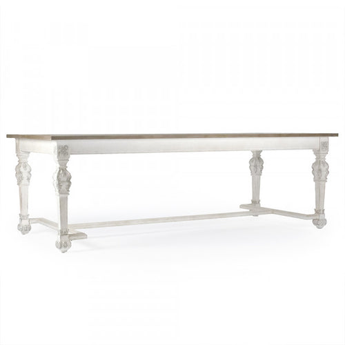 Zentique San Francisco Dining Table, White Top & Natural Base