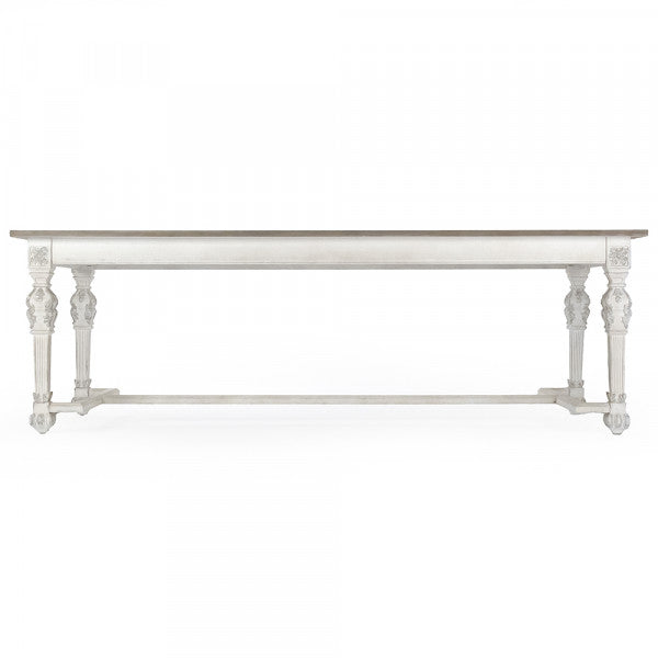 Zentique San Francisco Dining Table, White Top & Natural Base