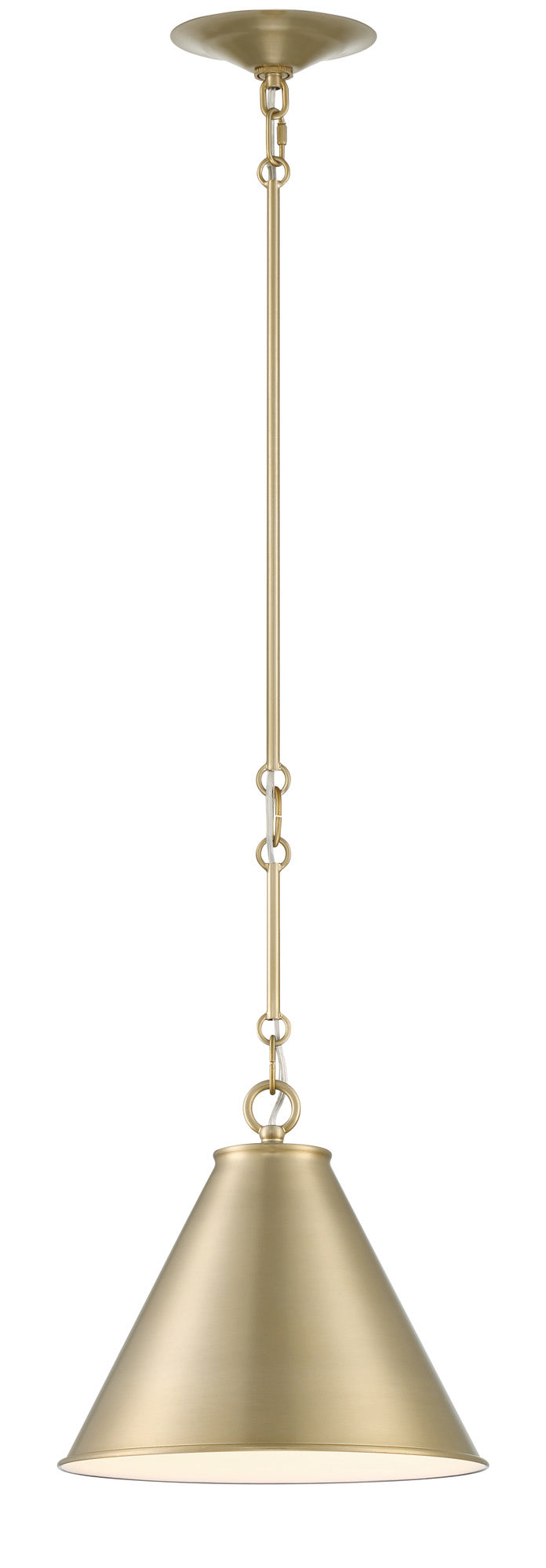 Lumanity Lincoln Tapered Metal 11" Dome Antique Brass Pendant Light