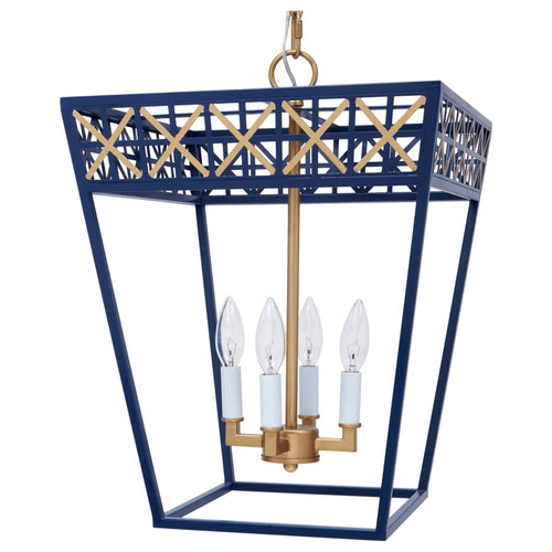 Navy Blue & Gold Caitlyn Lantern by Old World Design