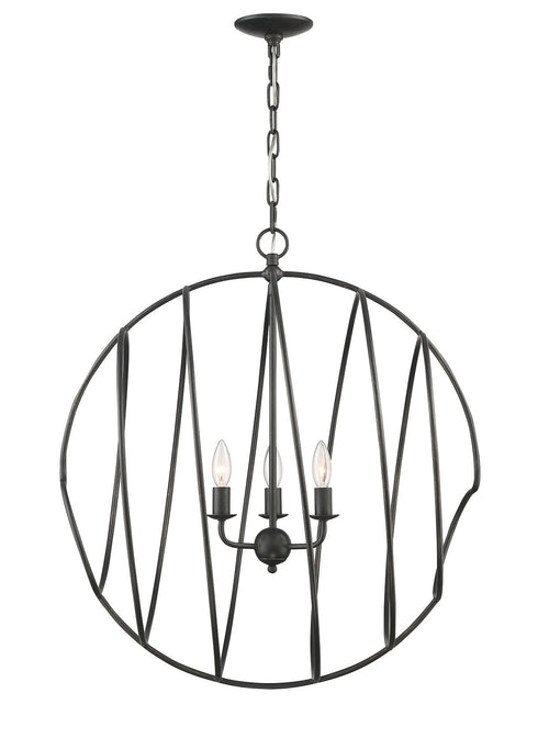 Lumanity Conduit Large 3 Light Industrial Orb Chandelier