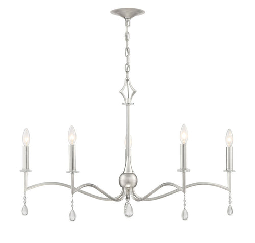 Lumanity Vivienne Statement 4 Light Silver And Crystal Chandelier