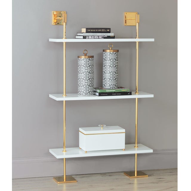 Marais 3-Tier White and Gold Shelf by Port 68
