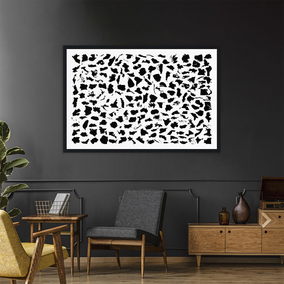 Natural Curiosities Modern World Black and White Art Print