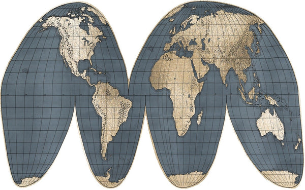 Modern World Map Art by Natural Curiosities