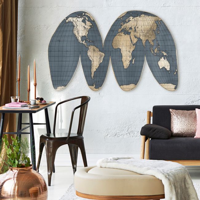 Modern World Map Art by Natural Curiosities