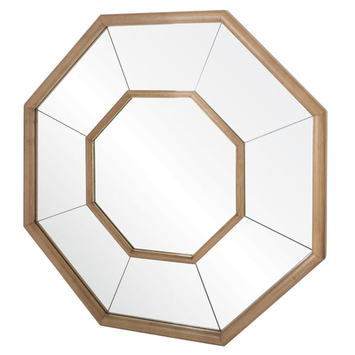 Michael S. Smith for Mirror Home Octagonal Oak and Brass Mirror