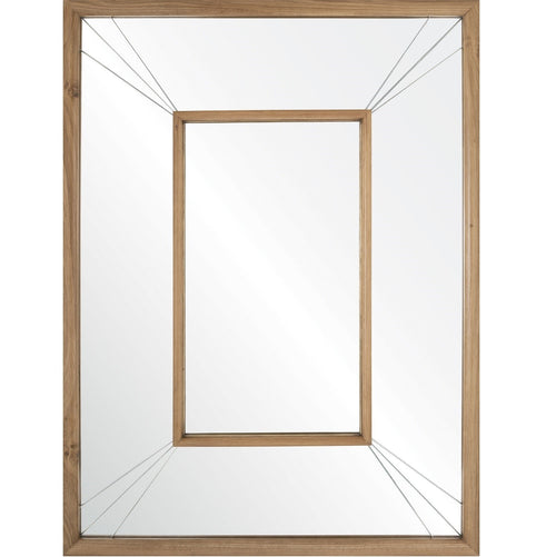 Michael S. Smith for Mirror Home Oak and Brass Mirror