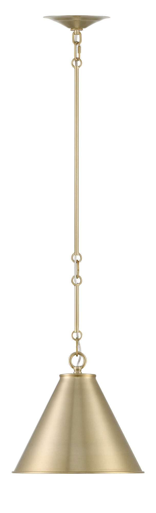 Lumanity Lincoln Tapered Metal 11" Dome Antique Brass Pendant Light