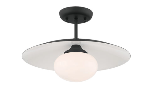 Lumanity Declan Modern Disc Matte Black 16" Semi Flush Mount Ceiling Light