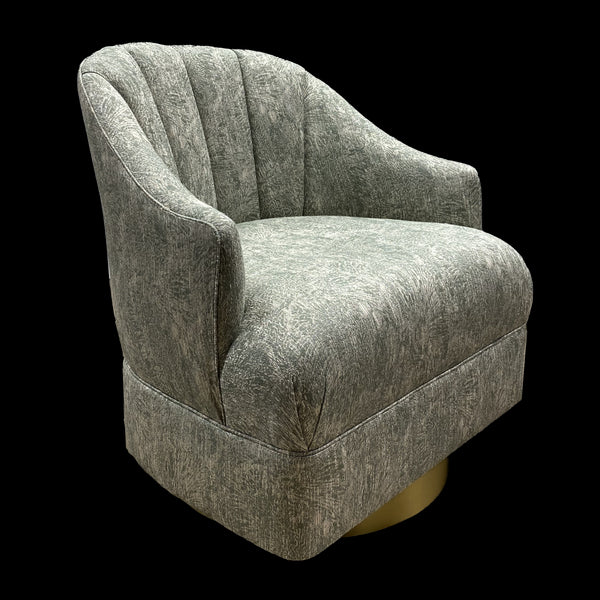 Currey & Company Upholstered Inga Swivel Chair, Cindaria Celadon
