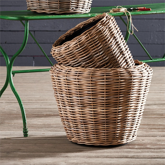 planter woven basket Woven Dry Basket Planter 26.75"