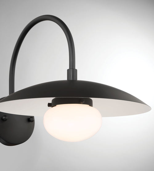 Lumanity Declan Modern Disc Matte Black 12" Wall Sconce Light