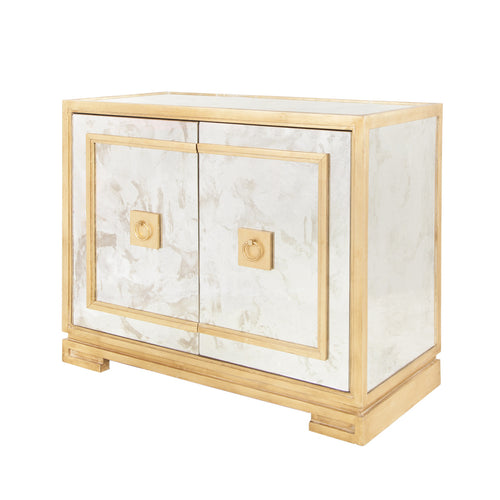 Worlds Away Ophelia Gold Cabinet