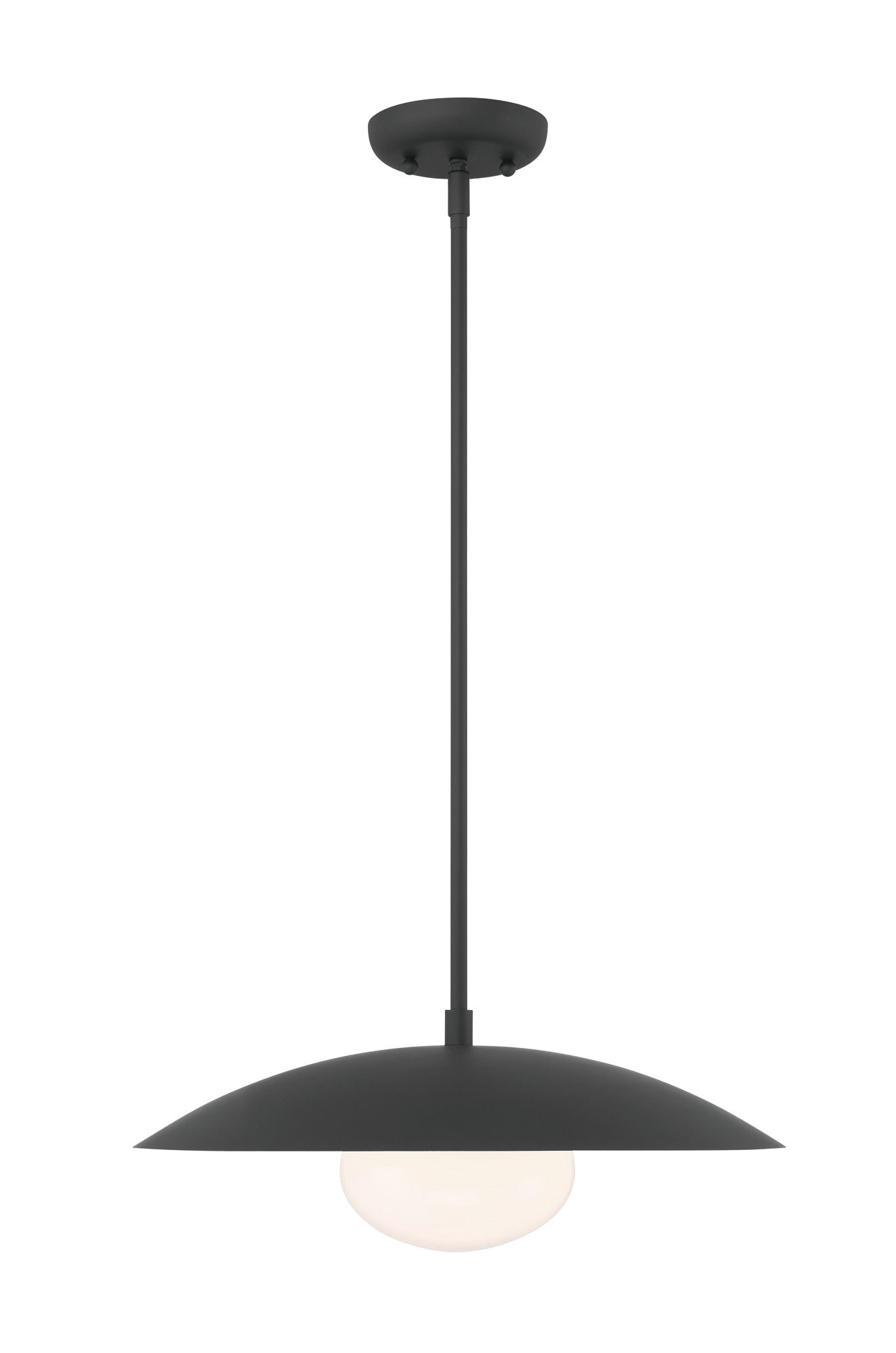 Lumanity Declan Modern Disc Matte Black 18" Pendant Ceiling Light