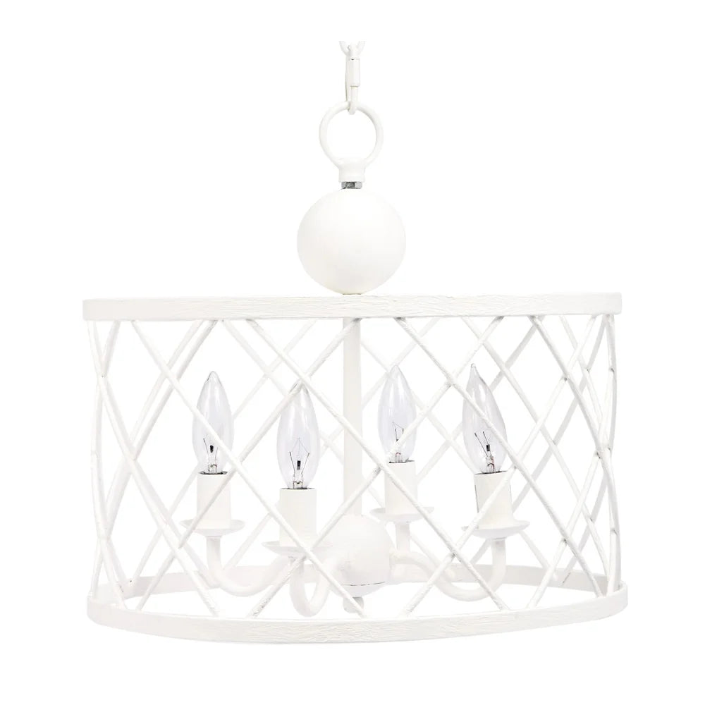 Old World Design Laynie White Gesso Open Pendant Light