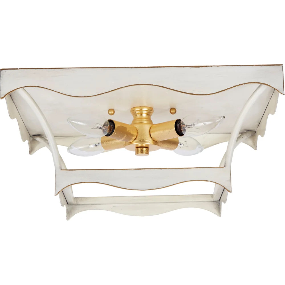 Miriam Cream and Gold Flush Mount Light by Old World Design