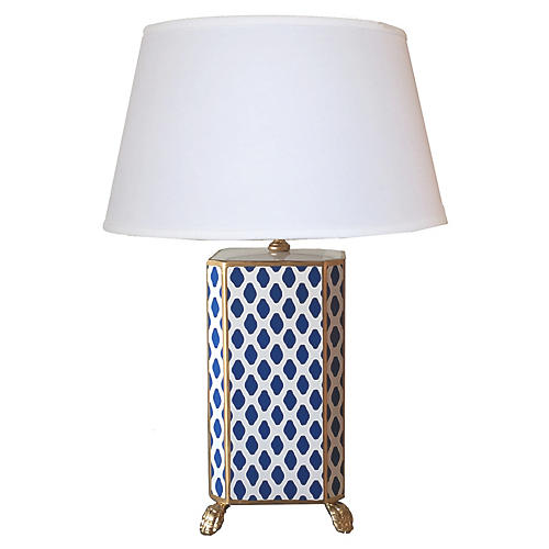 Dana Gibson Parsi Lamp in Navy Blue