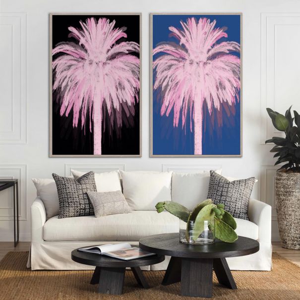 Natural Curiosities Pink and Blue Palms Art