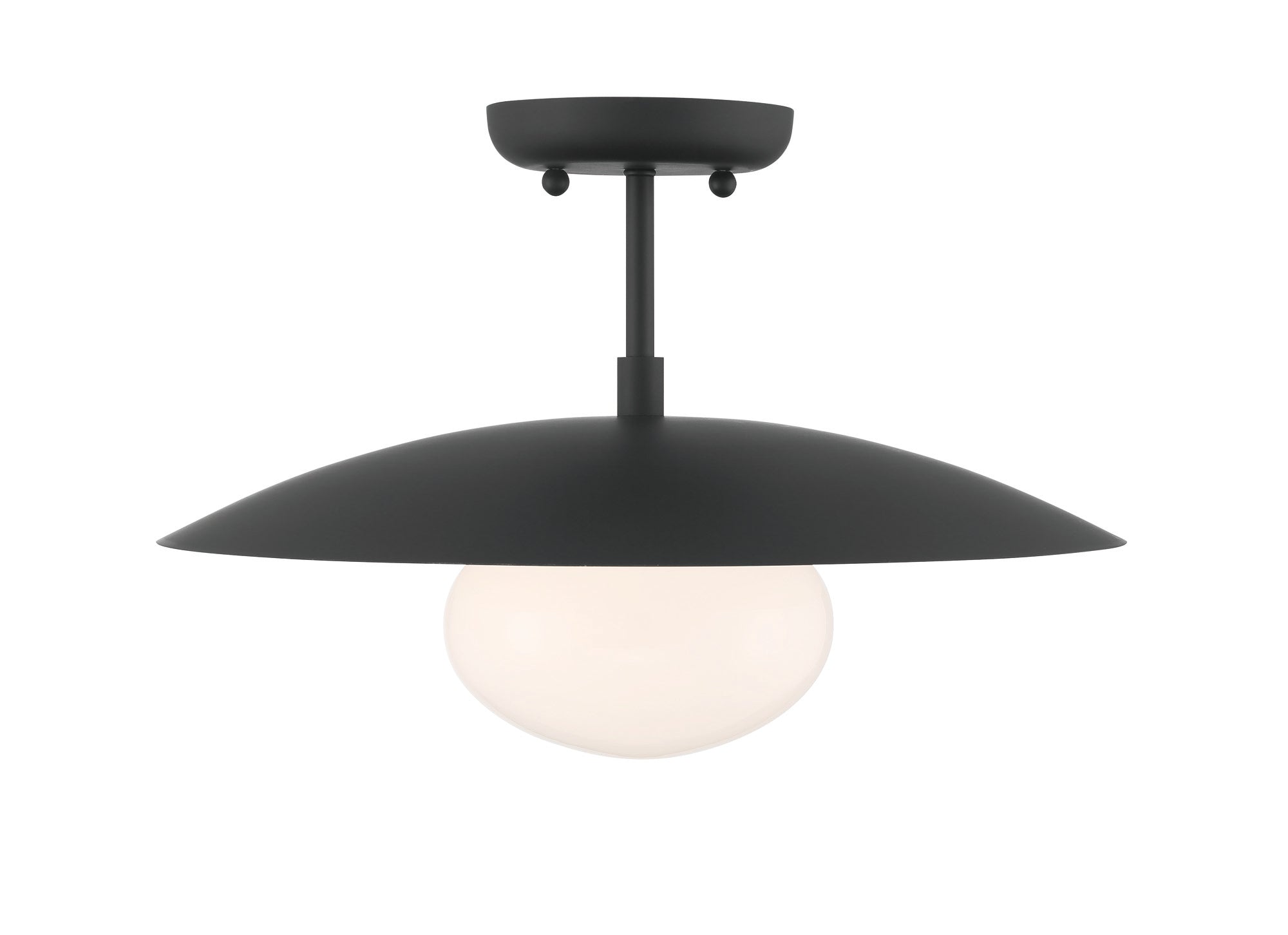 Lumanity Declan Modern Disc Matte Black 16" Semi Flush Mount Ceiling Light