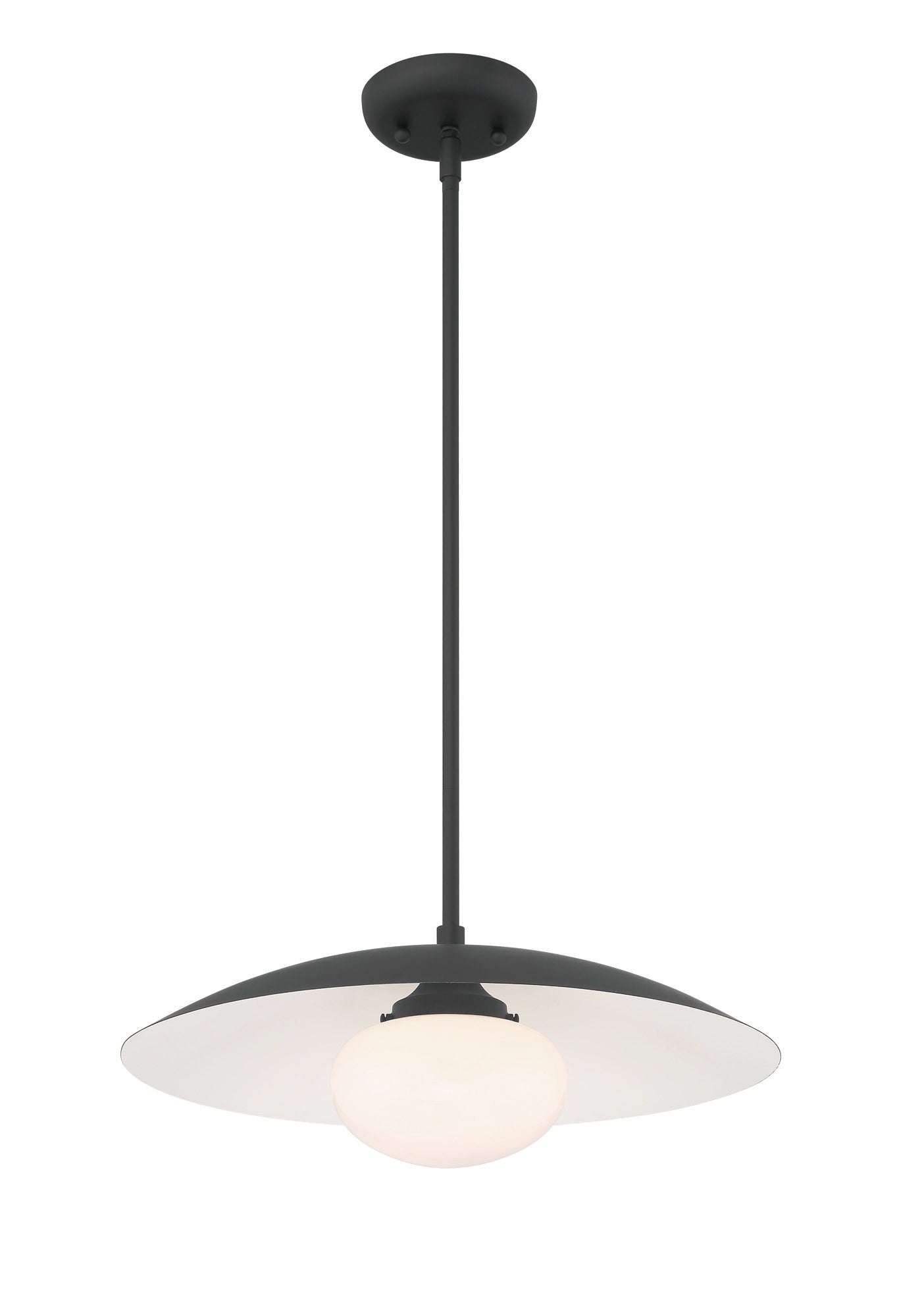 Lumanity Declan Modern Disc Matte Black 18" Pendant Ceiling Light