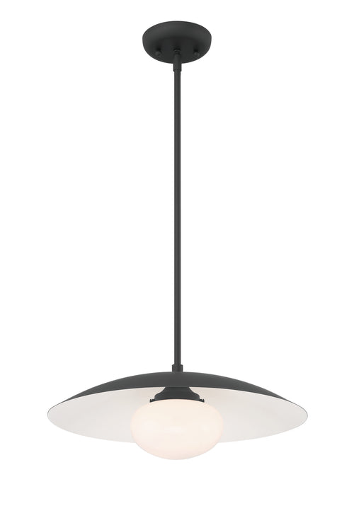 Lumanity Declan Modern Disc Matte Black 18" Pendant Ceiling Light