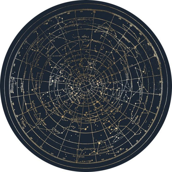 Natural Curiosities Planisphere Art in Gold and Black