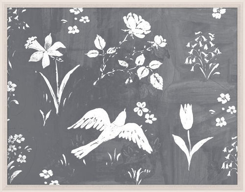 Bargain Basement-  Natural Curiosities Paule Marrot Flower Garden Gris Unframed Print